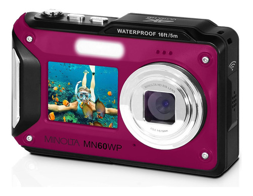Minolta Mn60wp 48mp / 4k Ultra Hd Cámara Digital Impermeab. Color Púrpura