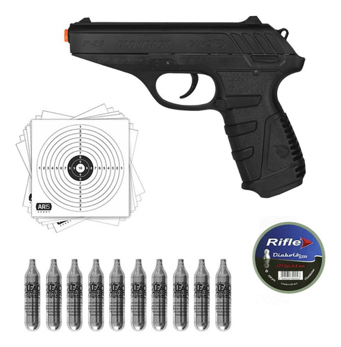 Pistola Gamo P-25 Blowback 4.5mm - 10 Co2+chumbinho Diab/str