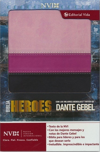 Biblia Heroes Nvi Dante Gebel, Tapa Piel Rosa