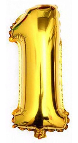 Balão Metalizado Dourado Número 1 - 40cm