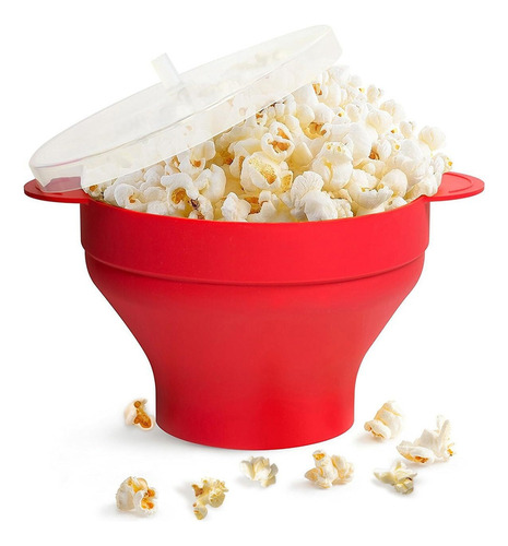 Cuenco De Silicona Para Palomitas Maíz Con Asa, Cubo Grande