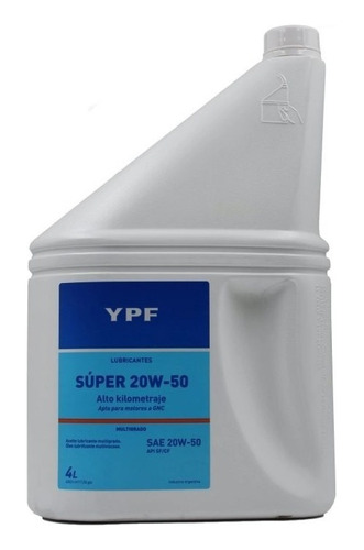 Aceite Lubricante Ypf Super 20w50 X 4 Lts (apto Gnc)