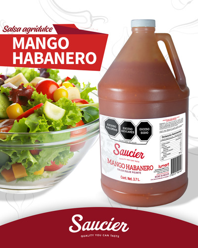 Salsa Mango Habanero Picant Dulce Galon 3.78lt Saucier Alita