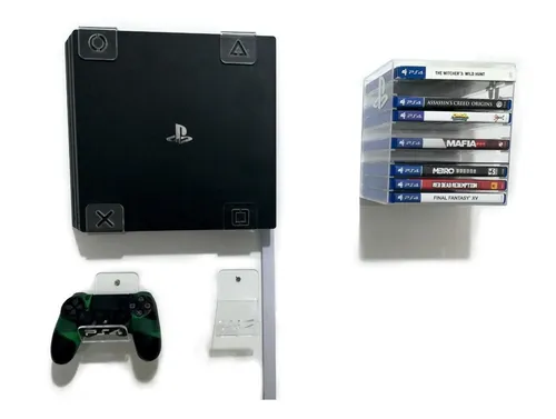 comprar Soporte Acrilico Ps4  +2 Sop De Controles+ Repisa Juegos