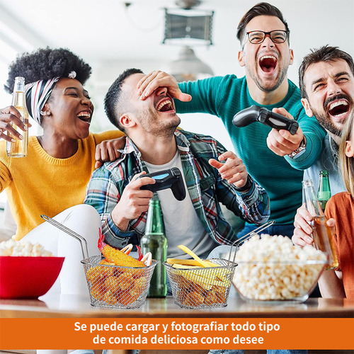 10pcs Mini Cestas De Malla Para Freidora De Acero Inoxidable