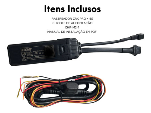 Rastreador Crx Pro + 4g + 2g Chip M2m App Rastreamento