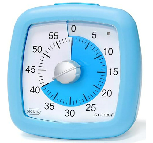 Temporizador Visual De 60 Minutos Con Alarma, Pausa (azul)