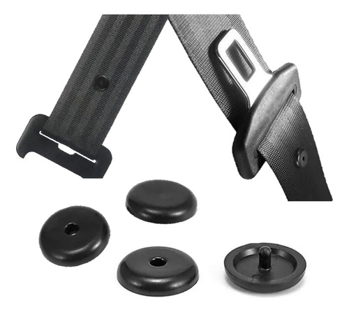 2 Clips Grapa Tope Cinturon De Seguridad Universal Negro