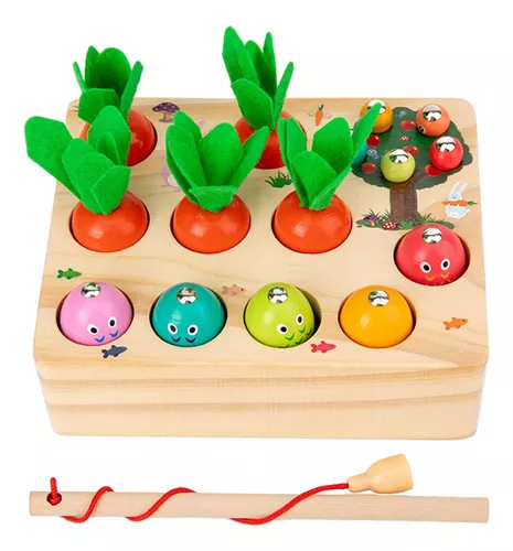 Jogo de cenoura de madeira para crianças, brinquedos