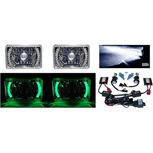 Octane Iluminacion 4 x 6  Led Verde Halo Proyector 6 k Hid