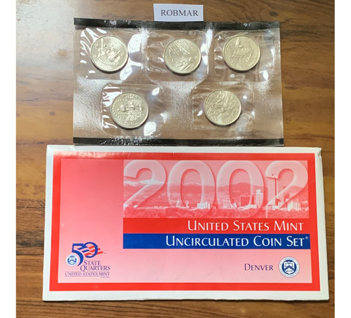 Robmar-usa-set 5 Quarter Dolar (p)acabado Satinado Años 2002