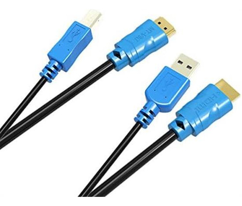 Cable Kvm Usb Hdmi 4k 2 Paquetes 3m, Con Usb A A Usb B