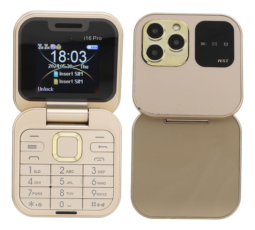 Flip Phone, Mini 2g Flip Cell Phone 2 Tarjeta Sim Teléfono Celular Para Personas Mayores Con Linterna Led, Cámara Trasera Hd, Radio Fm, Lista Negra,