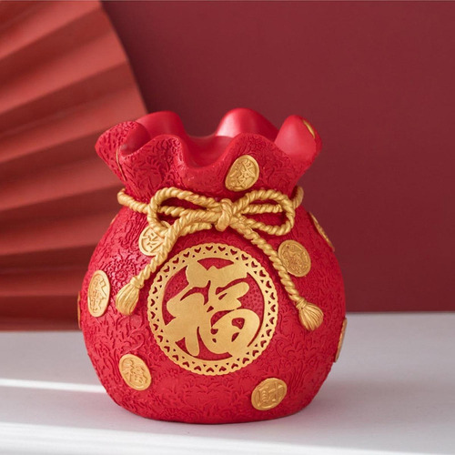 Alcancía Con Forma De Bolsa De La , Rojo Altura 15cm