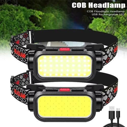 Faro Cob Con Luz Roja, Faro De Pesca Impermeable