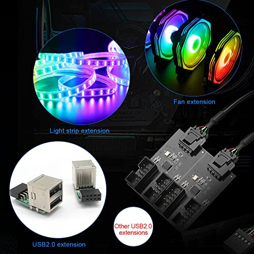 Cable Divisor De Extensión Usb De 9 Pines Macho De 1 A 4 Hem