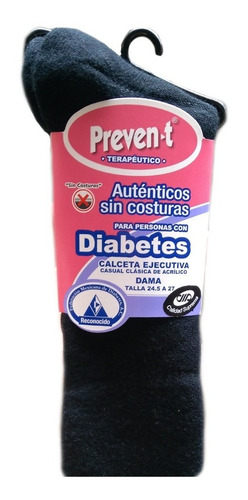 9 Pares Calcetas Preven-t Dama Pie Diabet Largo A La Rodilla