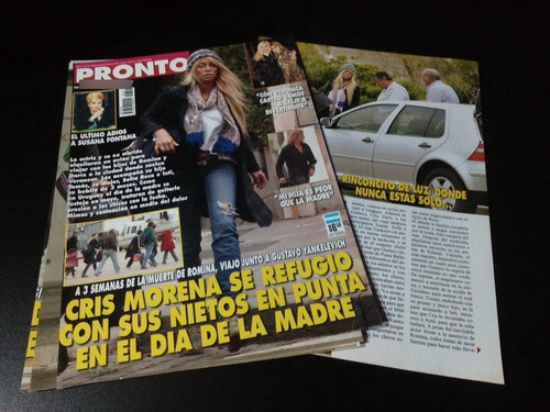 Cris Morena * Tapa Y Nota Revista Pronto 742 * 2010