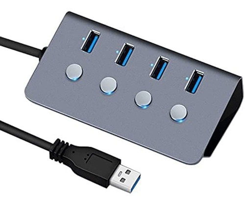 Mzlxdedian Hub Usb 3.0 4 Puerto Alimentado Expander Aluminio