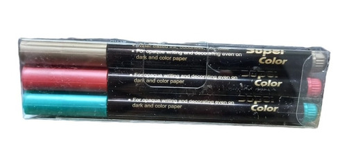 Pack De 3 Marcadores Colores Metalizados Punta Fina