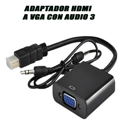 Adaptador Hdmi A Vga Con Audio 3.5mm Nuevo 3