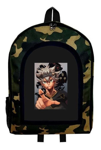 Mochila Camuflada Black Clover Modelo 83