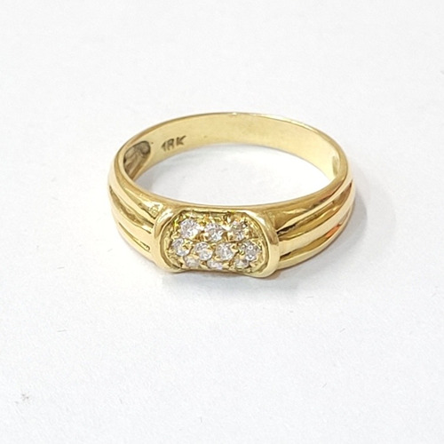 Imagen 2 de 5 de Anillo Oro 18kts Sello Cubics 3,7grs N°16 Brumat