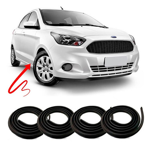 Kit Borracha Vedação 4 Portas Ford New Ka 2012 Em Diante