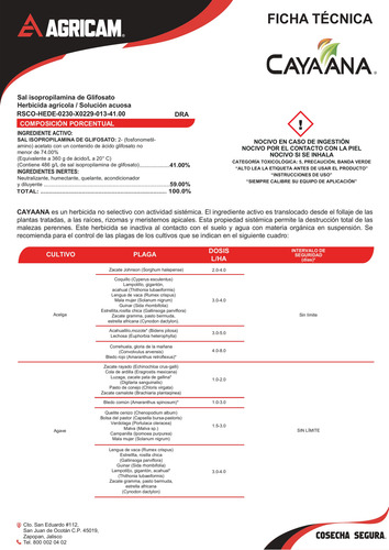 Sal Isopropilamina De Glifosato Cayaana 10l
