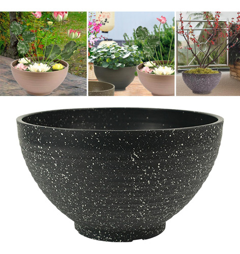 Maceta Para Jardín 30 Centímetros Con Punta Gris Oscuro