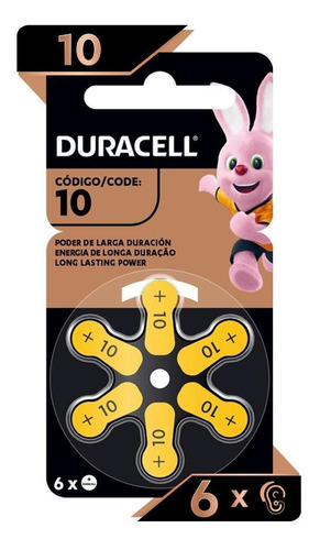 Pilha Duracell Auditiva 10 Com 6 Unidades