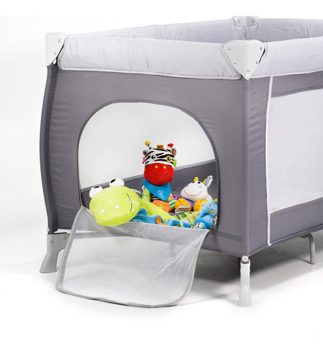 Practicuna Bebé Mega Baby Piscis C/cambiador, Capota Y Tul Color Dark grey Diseño de la tela Liso