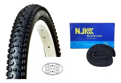 Pack Neumatico Y Camara Bicicleta 26 X 2.10 Njk-03 V/v Auto