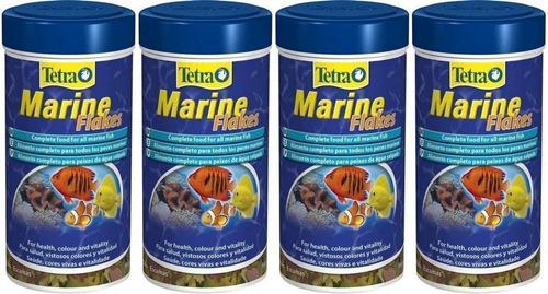 Tetra Ração Para Peixe Marinho Marine Flakes 52g Kit 4un