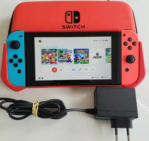 Nintendo Switch Desbloqueado Na Caixa 4 Joy Con Jogos Na Mem