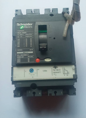 Breaker Indust. De 3p 160 Amp  Nsx 160n Schneider Electric