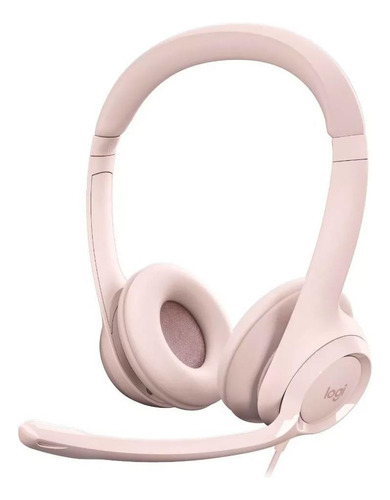 Audifono Logitech H390 Usb C/ Cancelación De Ruido Color Rosa