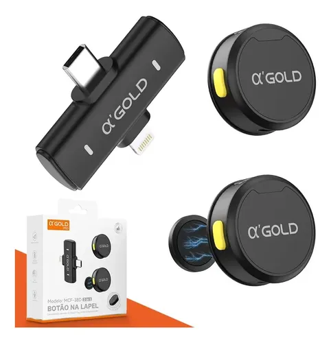 Microfone de Lapela Duplo Wireless: Versatilidade para iPhone e USB-C