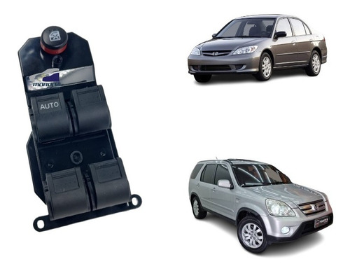 Botao Vidro Eletrico Honda Civic 2001 2002 2003 2004 2005