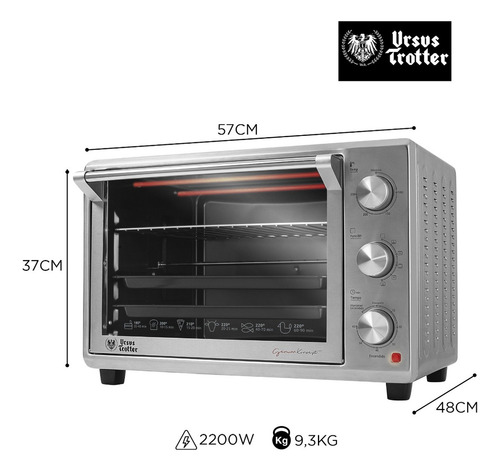 Horno Eléctrico 60 Litros Ursus Trotter Backofen60 Spiedo De Mesa
