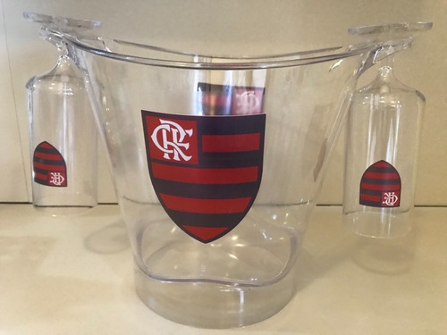Balde De Gelo Do Flamengo De 4,5l + 2 Taças - Cerveja Chopp