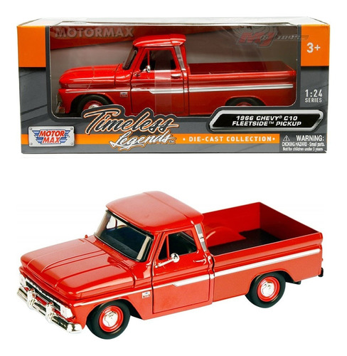 Camioneta Chevy 1966 C10 Fleetside Pick Up 1/24 Motor Max