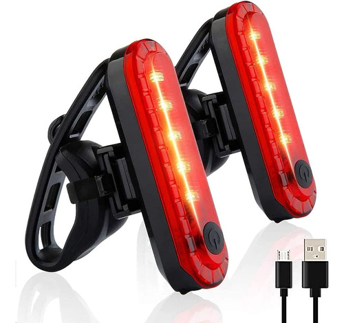 (paquete De 2) Luz Trasera De Bicicleta Led Recargable Usb, 