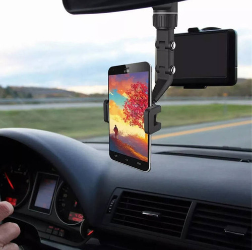 Soporte Para Teléfono Con Espejo Retrovisor 360º Multiuso Universal Verde,soporte Celular,soporte De Celular