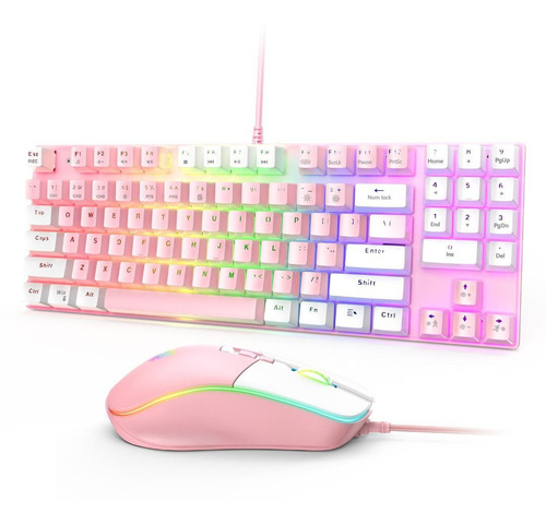 Teclado Y Mouse Rgb Mecánico G26-gw916 Onikuma Color del teclado Rosa
