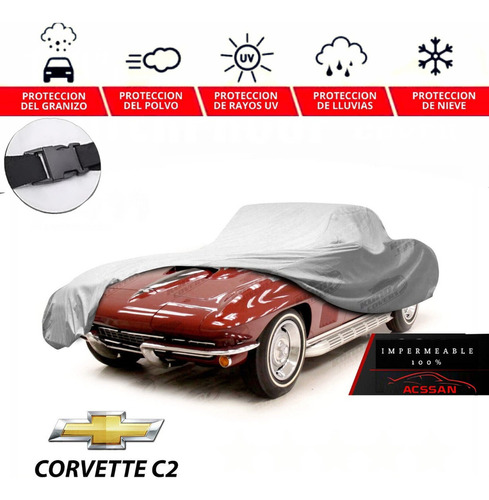 Forro Cubreauto Eua Con Broche Corvette Convertible C2 1968