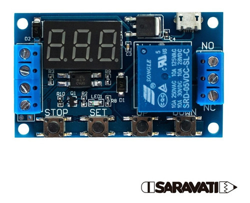 Módulo temporizador digital programable 6v ~ 30v Relé 5v