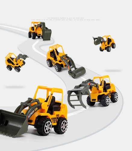 Brinquedo - 6 Miniaturas De Veículos De Construção -
