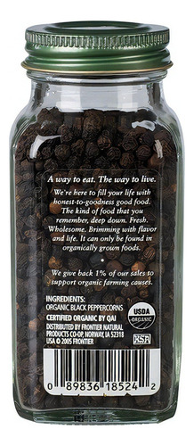 Pimienta Simply Organic Negra Entera 75g