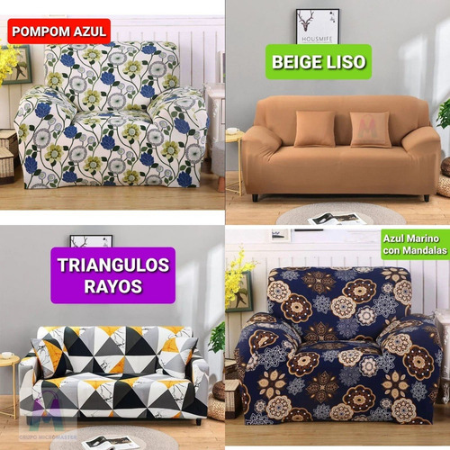 Imagen 9 de 10 de Forro De Sofa Spandex Alicrado Set De 3 Piezas